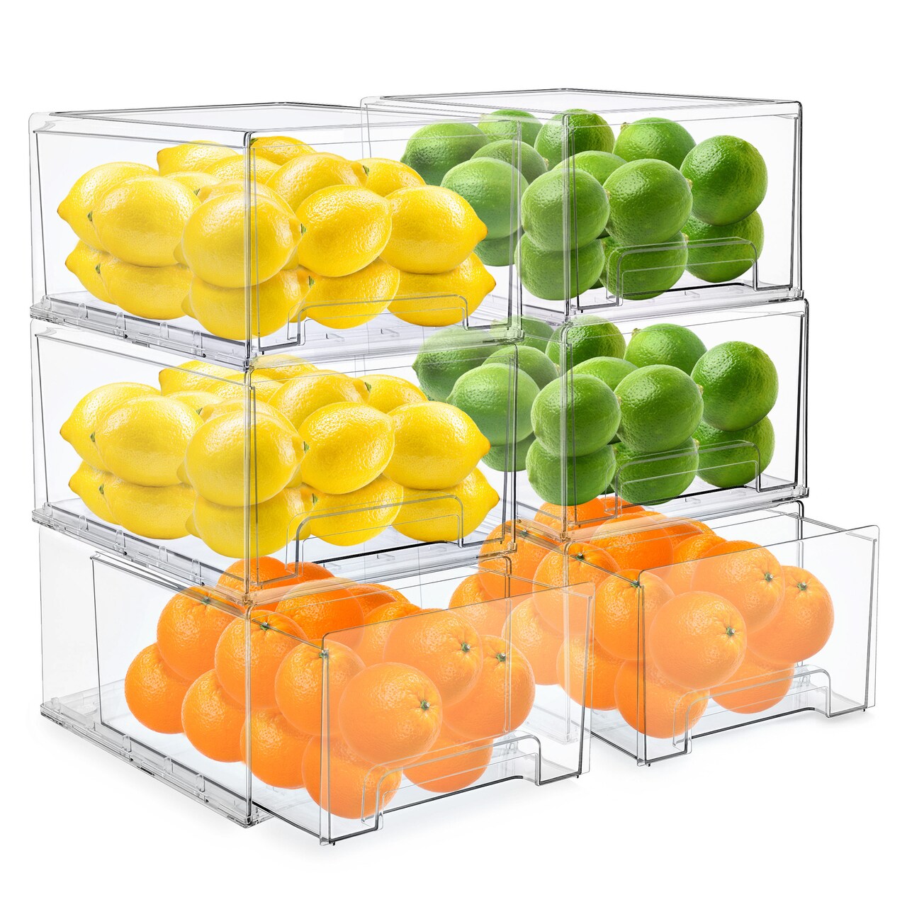 Sorbus Clear Stackable Pull Out Refrigerator Organizer Bins - for Kitchen, Refrigerator, Freezer, Organization and Storage